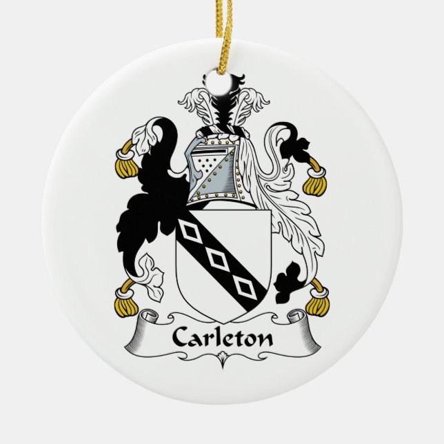 Adorno De Cerámica Escudo de la familia de Carleton (Frente)