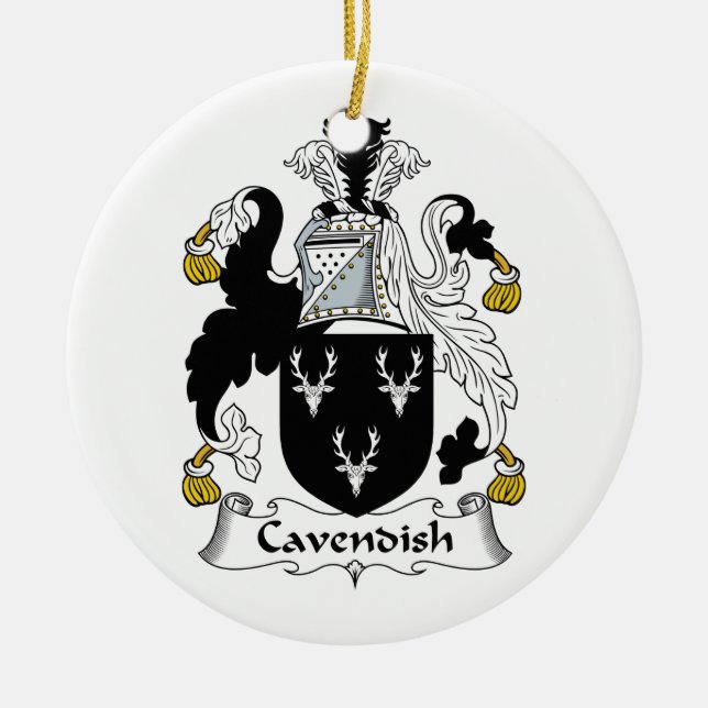 Adorno De Cerámica Escudo de la familia de Cavendish (Frente)