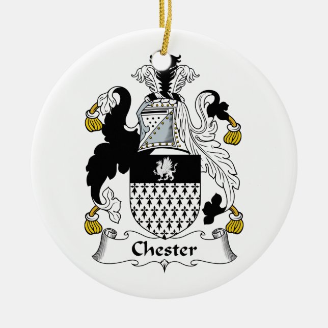 Adorno De Cerámica Escudo de la familia de Chester (Frente)