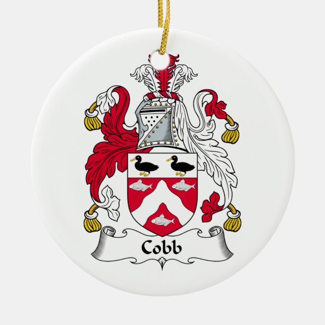 Adorno De Cerámica Escudo de la familia de Cobb (Frente)