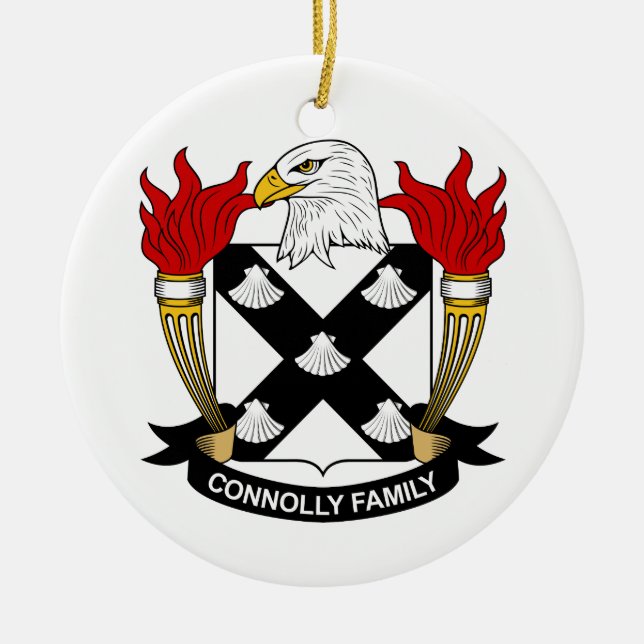 Adorno De Cerámica Escudo de la familia de Connolly (Frente)