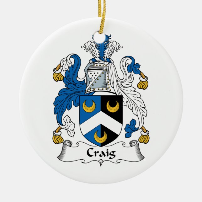 Adorno De Cerámica Escudo de la familia de Craig (Frente)