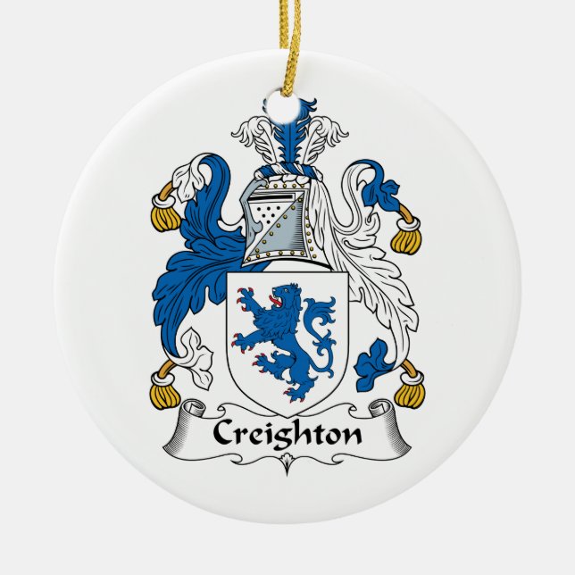 Adorno De Cerámica Escudo de la familia de Creighton (Frente)