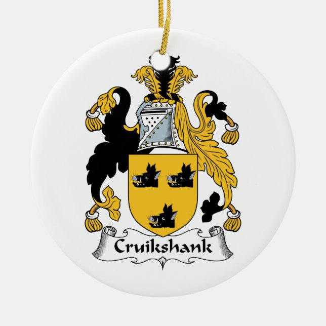 Adorno De Cerámica Escudo de la familia de Cruikshank (Frente)