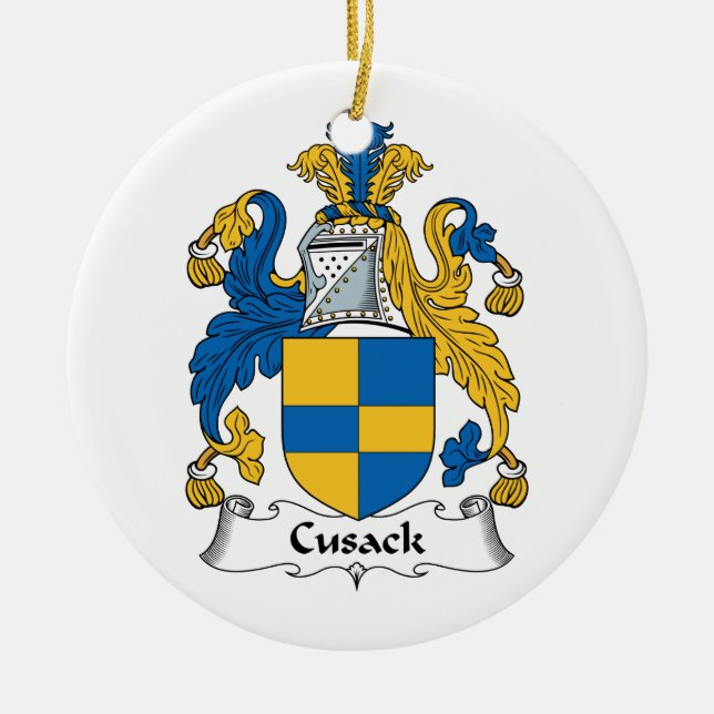 Adorno De Cerámica Escudo de la familia de Cusack (Frente)