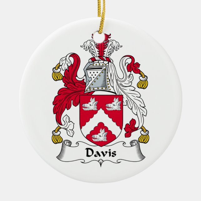 Adorno De Cerámica Escudo de la familia de Davis (Frente)