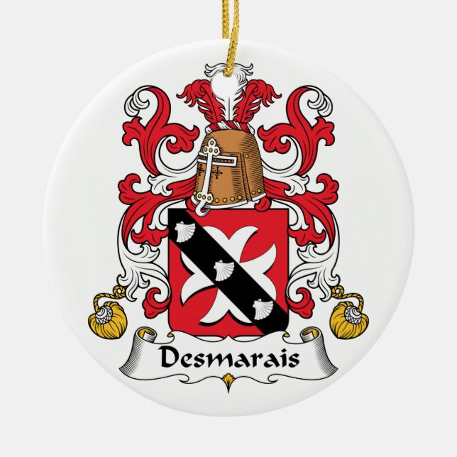 Adorno De Cerámica Escudo de la familia de Desmarais (Frente)