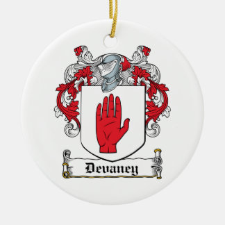Adorno De Cerámica Escudo de la familia de Devaney