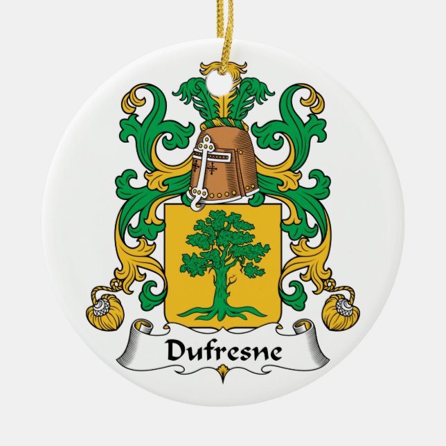 Adorno De Cerámica Escudo de la familia de Dufresne (Frente)
