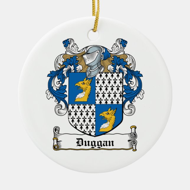 Adorno De Cerámica Escudo de la familia de Duggan (Frente)