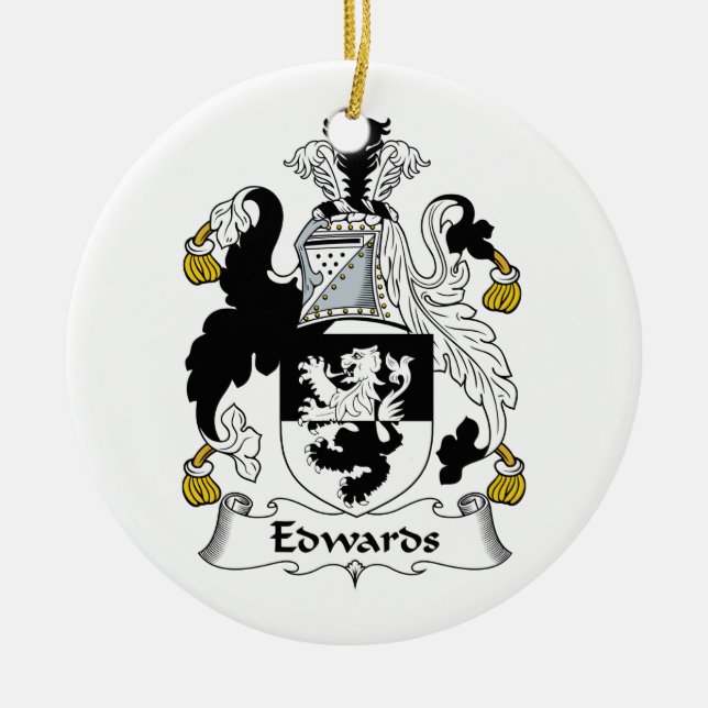 Adorno De Cerámica Escudo de la familia de Edwards (Frente)