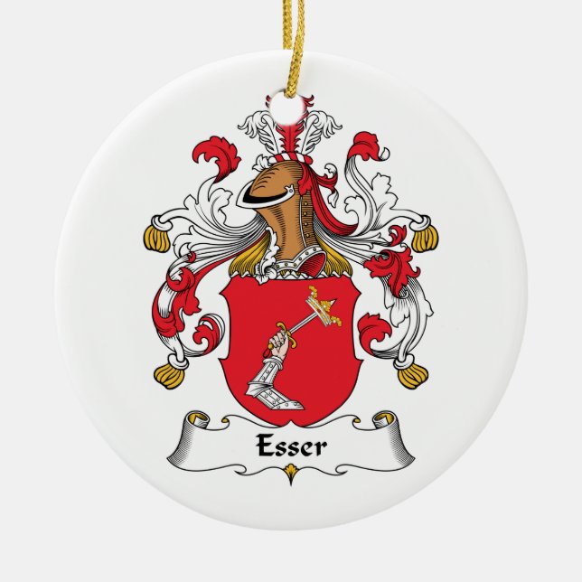 Adorno De Cerámica Escudo de la familia de Esser (Frente)