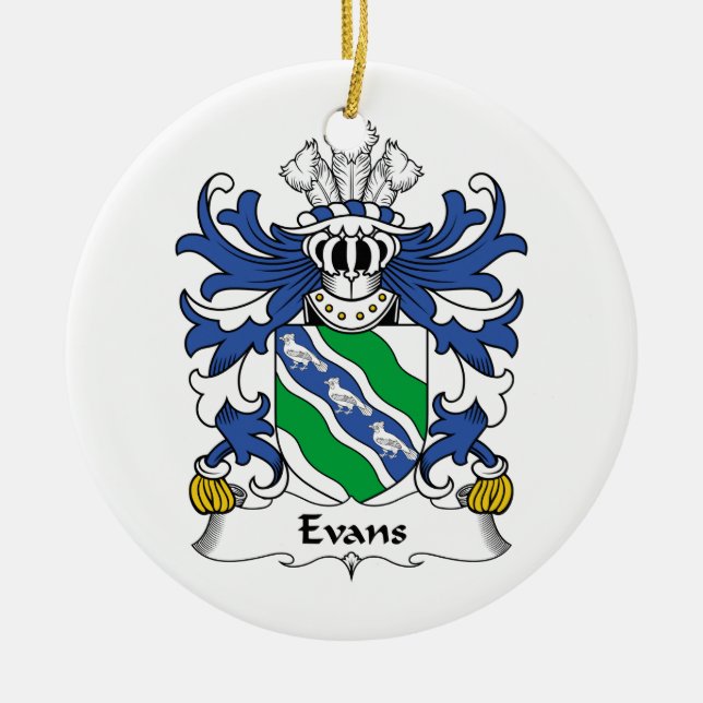 Adorno De Cerámica Escudo de la familia de Evans (Frente)