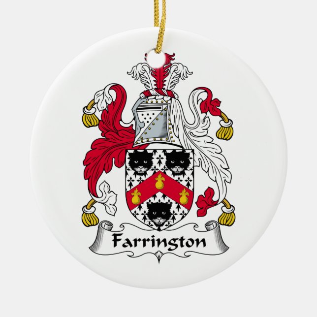 Adorno De Cerámica Escudo de la familia de Farrington (Frente)