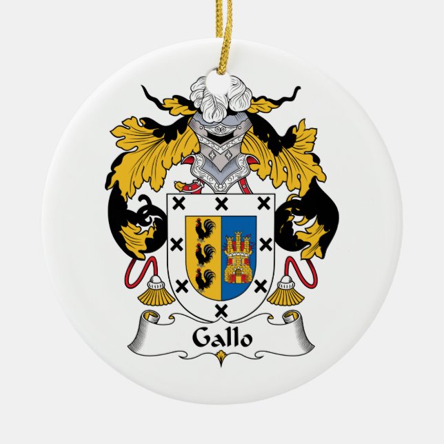 Adorno De Cerámica Escudo de la familia de Gallo (Frente)