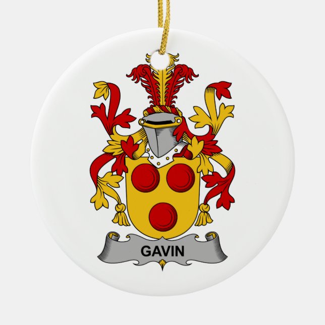 Adorno De Cerámica Escudo de la familia de Gavin (Frente)