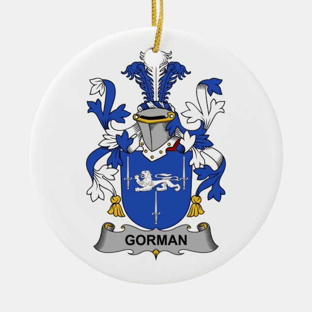 Adorno De Cerámica Escudo de la familia de Gorman (Frente)