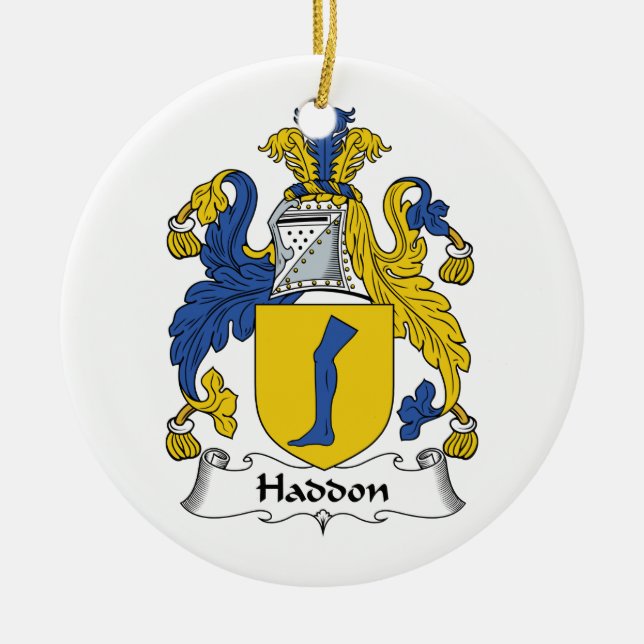 Adorno De Cerámica Escudo de la familia de Haddon (Frente)