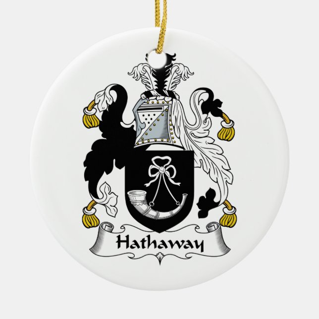 Adorno De Cerámica Escudo de la familia de Hathaway (Frente)