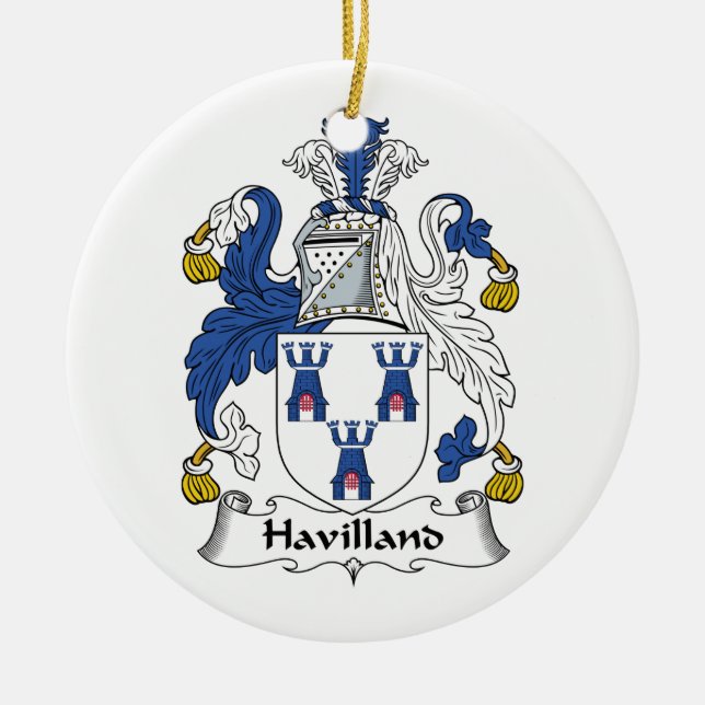 Adorno De Cerámica Escudo de la familia de Havilland (Frente)