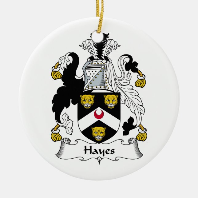 Adorno De Cerámica Escudo de la familia de Hayes (Frente)