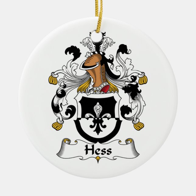 Adorno De Cerámica Escudo de la familia de Hess (Frente)