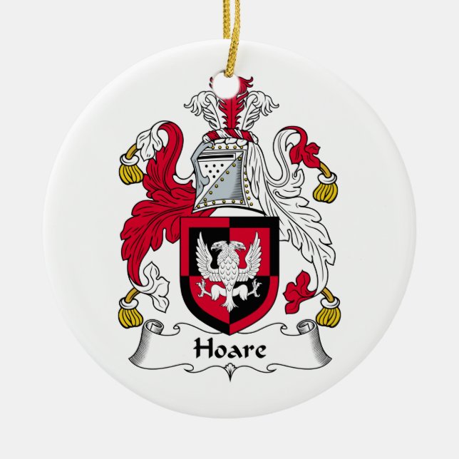 Adorno De Cerámica Escudo de la familia de Hoare (Frente)