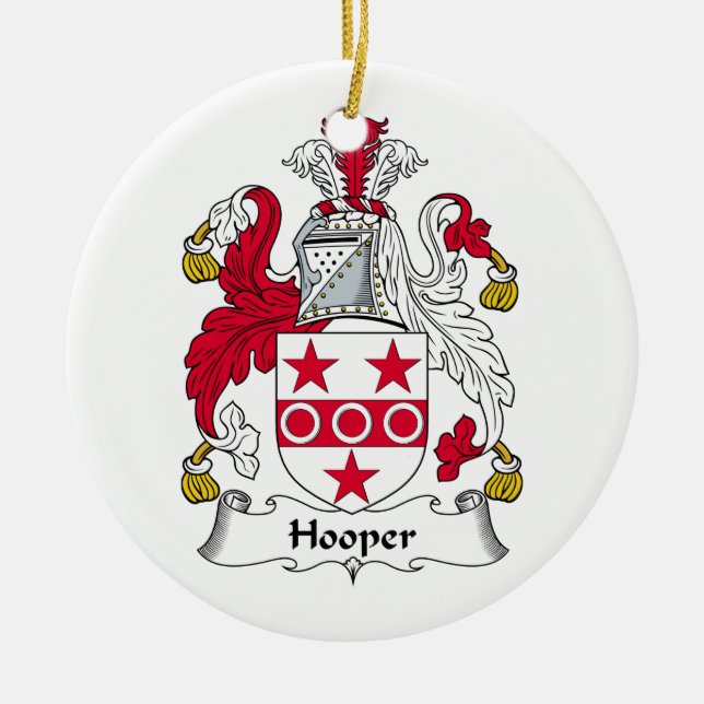 Adorno De Cerámica Escudo de la familia de Hooper (Frente)