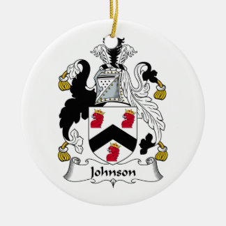 Adorno De Cerámica Escudo de la familia de Johnson