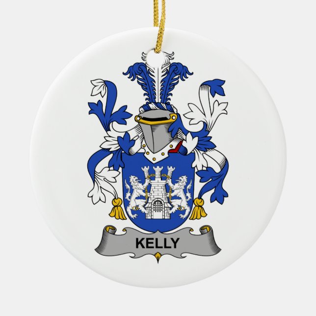 Adorno De Cerámica Escudo de la familia de Kelly (Frente)