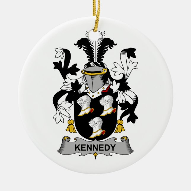 Adorno De Cerámica Escudo de la familia de Kennedy (Frente)