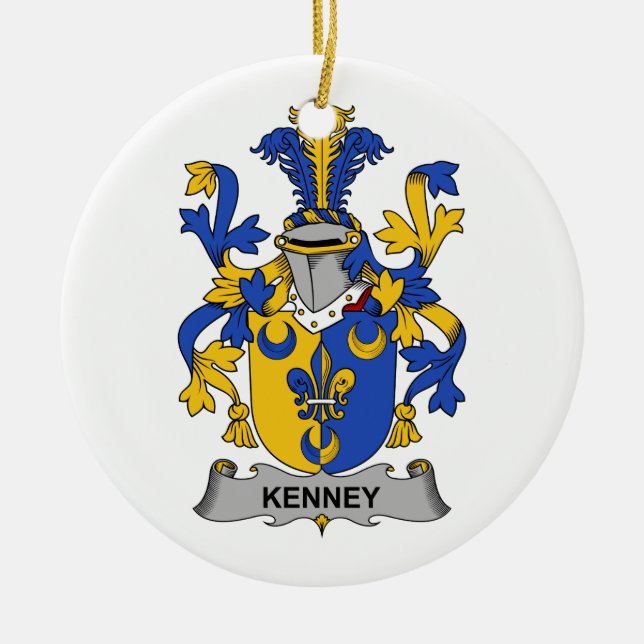 Adorno De Cerámica Escudo de la familia de Kenney (Frente)