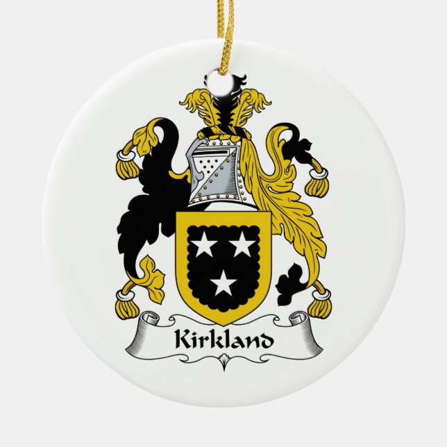 Adorno De Cerámica Escudo de la familia de Kirkland (Frente)
