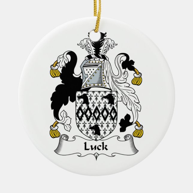 Adorno De Cerámica Escudo de la familia de la suerte (Frente)