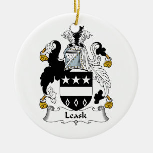 Adorno De Cerámica Escudo de la familia de Leask