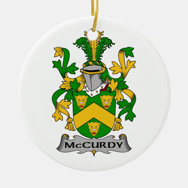 Adorno De Cerámica Escudo de la familia de McCurdy (Frente)