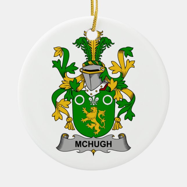 Adorno De Cerámica Escudo de la familia de McHugh (Frente)
