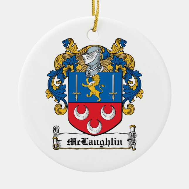 Adorno De Cerámica Escudo de la familia de McLaughlin (Frente)