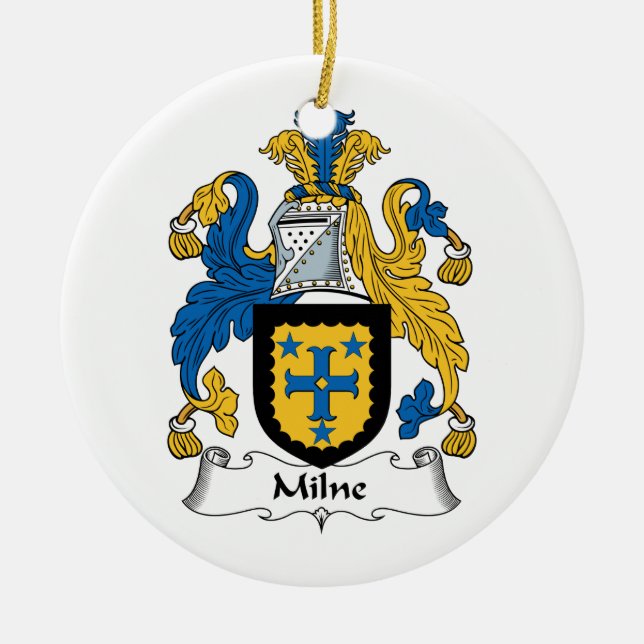 Adorno De Cerámica Escudo de la familia de Milne (Frente)