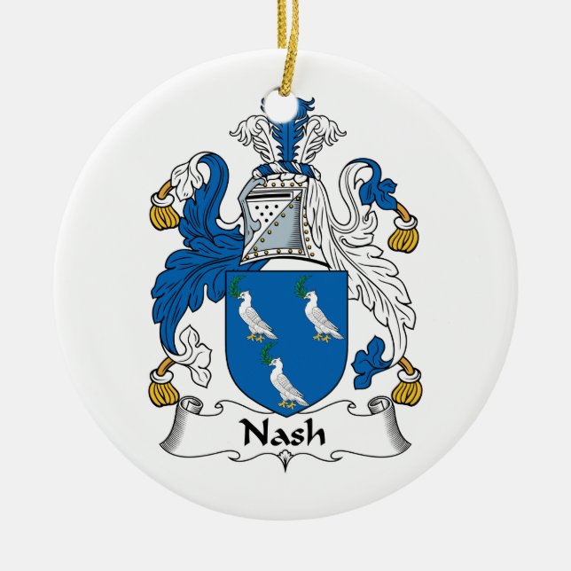 Adorno De Cerámica Escudo de la familia de Nash (Frente)