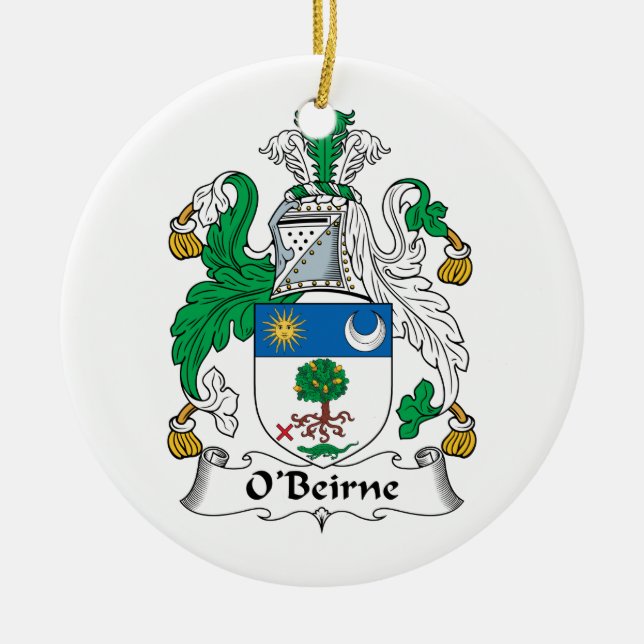 Adorno De Cerámica Escudo de la familia de O'Beirne (Frente)