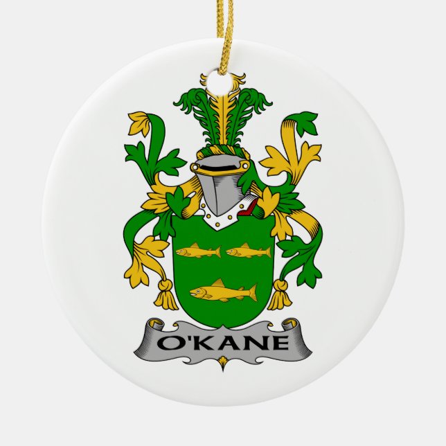 Adorno De Cerámica Escudo de la familia de O'Kane (Frente)