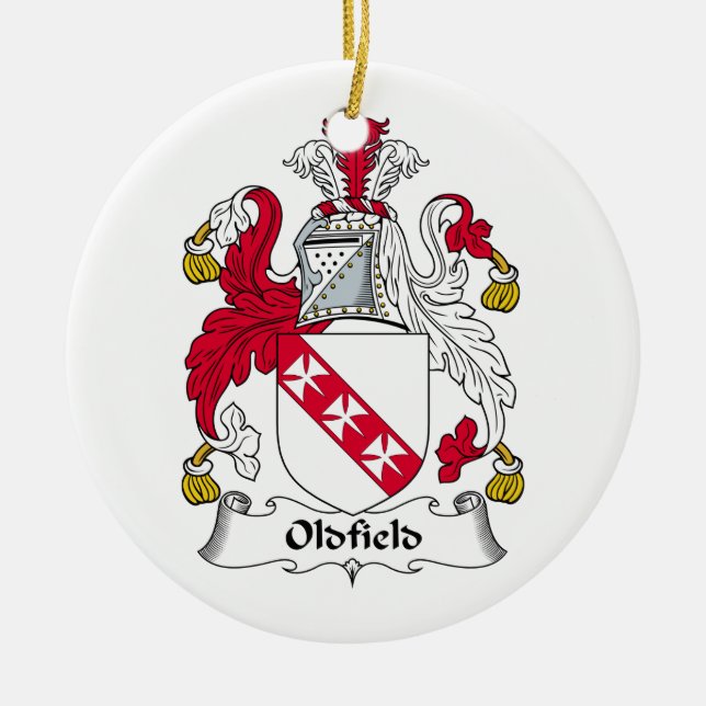 Adorno De Cerámica Escudo de la familia de Oldfield (Frente)