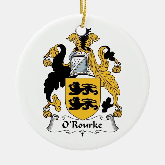 Adorno De Cerámica Escudo de la familia de O'Rourke (Frente)