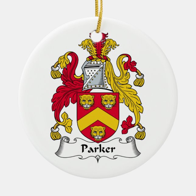 Adorno De Cerámica Escudo de la familia de Parker (Frente)