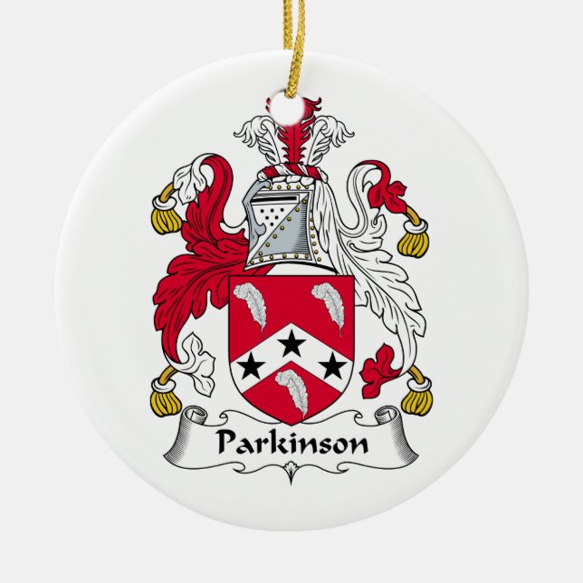 Adorno De Cerámica Escudo de la familia de Parkinson (Frente)