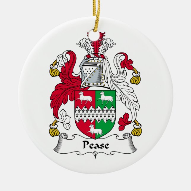 Adorno De Cerámica Escudo de la familia de Pease (Frente)