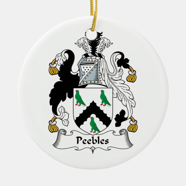 Adorno De Cerámica Escudo de la familia de Peebles (Frente)