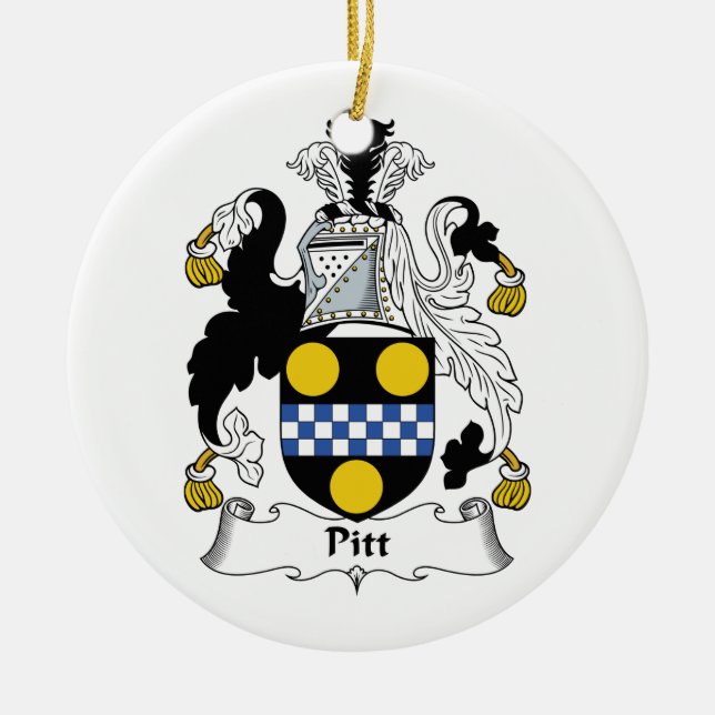 Adorno De Cerámica Escudo de la familia de Pitt (Frente)