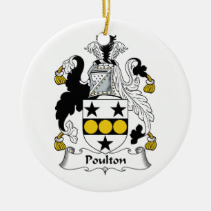 Adorno De Cerámica Escudo de la familia de Poulton
